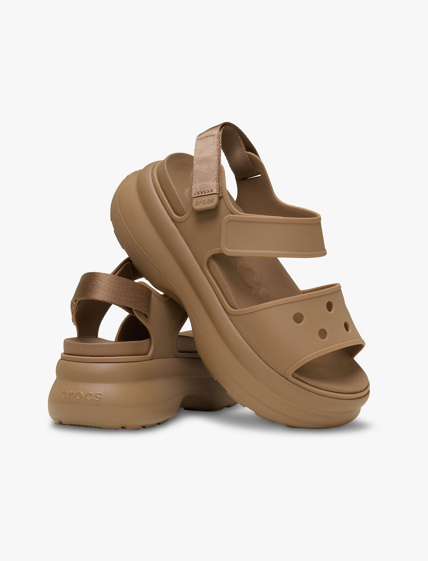 Crocs Soho Y Strap Sandal - סנדלי פלטפורמה סוהו קרוקס לנשים בצבע חום כהה ספירה