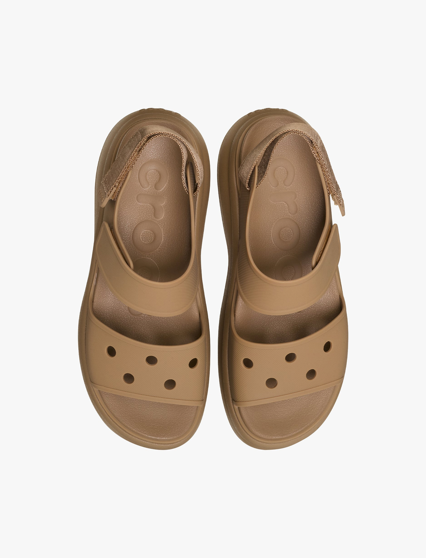 Crocs Soho Y Strap Sandal - סנדלי פלטפורמה סוהו קרוקס לנשים בצבע חום כהה ספירה