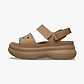 Crocs Soho Y Strap Sandal - סנדלי פלטפורמה סוהו קרוקס לנשים בצבע חום כהה ספירה