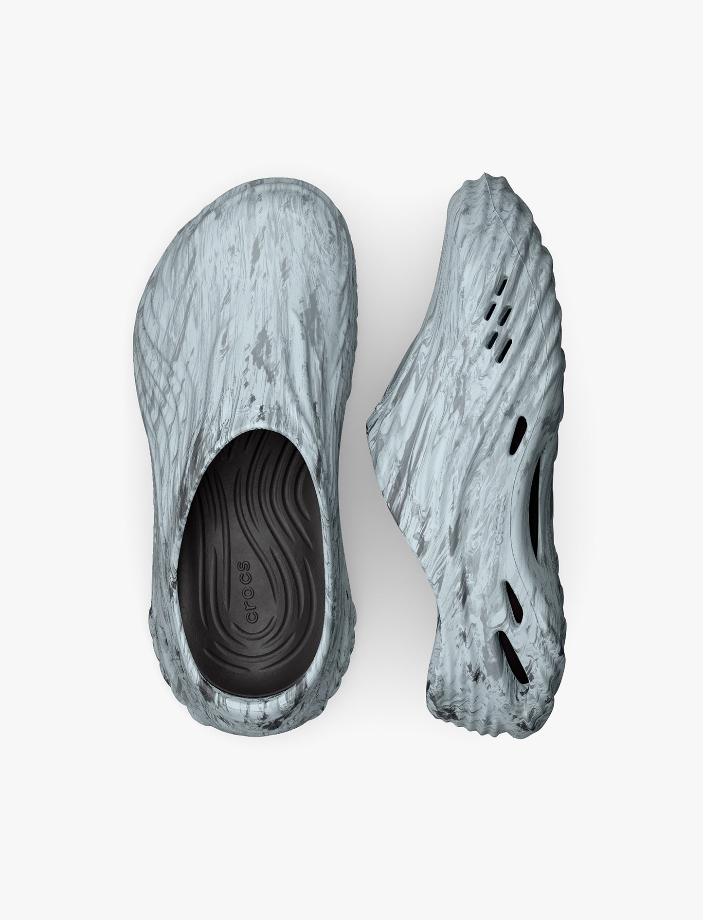 Crocs Echo Marbled Wave - כפכפי קרוקס אקו קלוג בצבע שחור/לבן