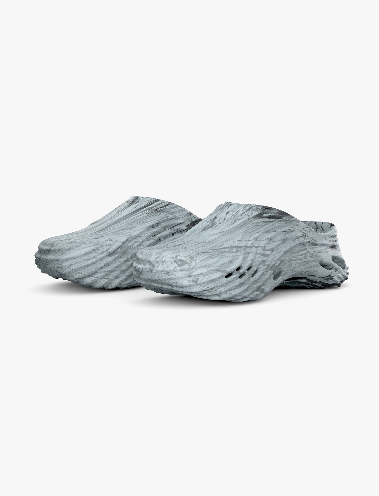 Crocs Echo Marbled Wave - כפכפי קרוקס אקו קלוג בצבע שחור/לבן
