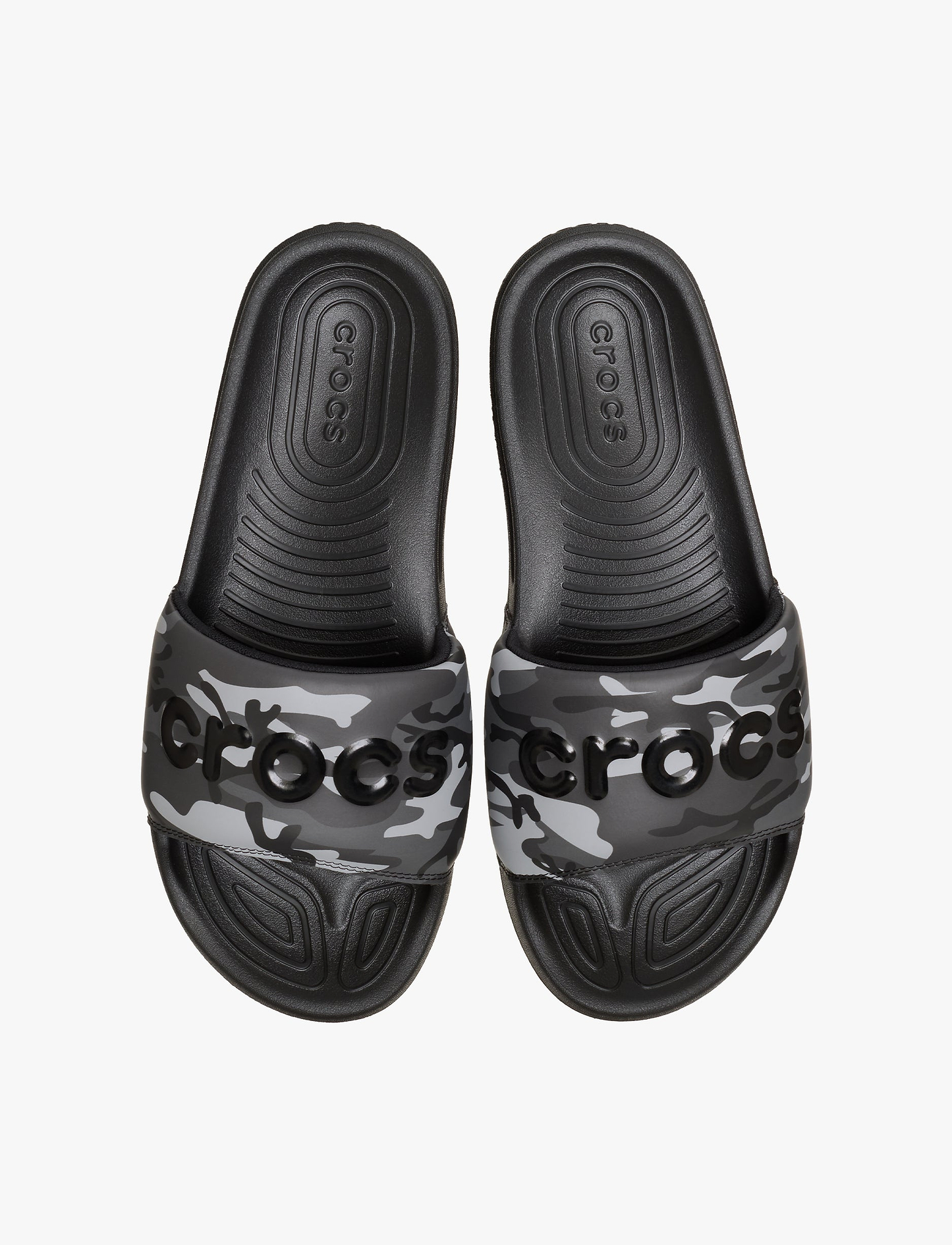 Crocs All Day Camouflage Slide M - כפכפי סלייד קרוקס לגברים בהדפס הסוואה בצבע שחור/אפור