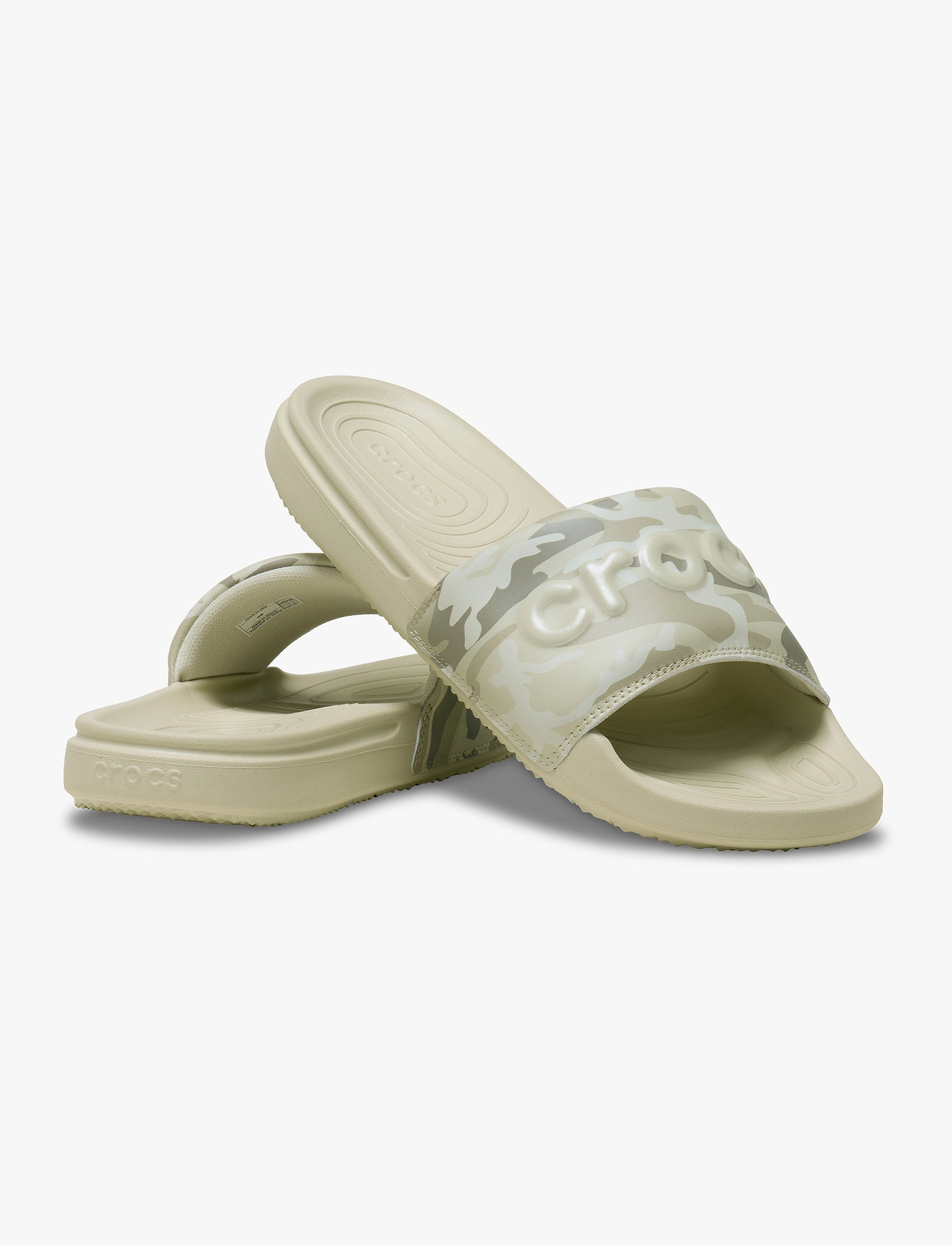Crocs All Day Camouflage Slide M - כפכפי סלייד קרוקס לגברים בהדפס הסוואה בצבע קרם