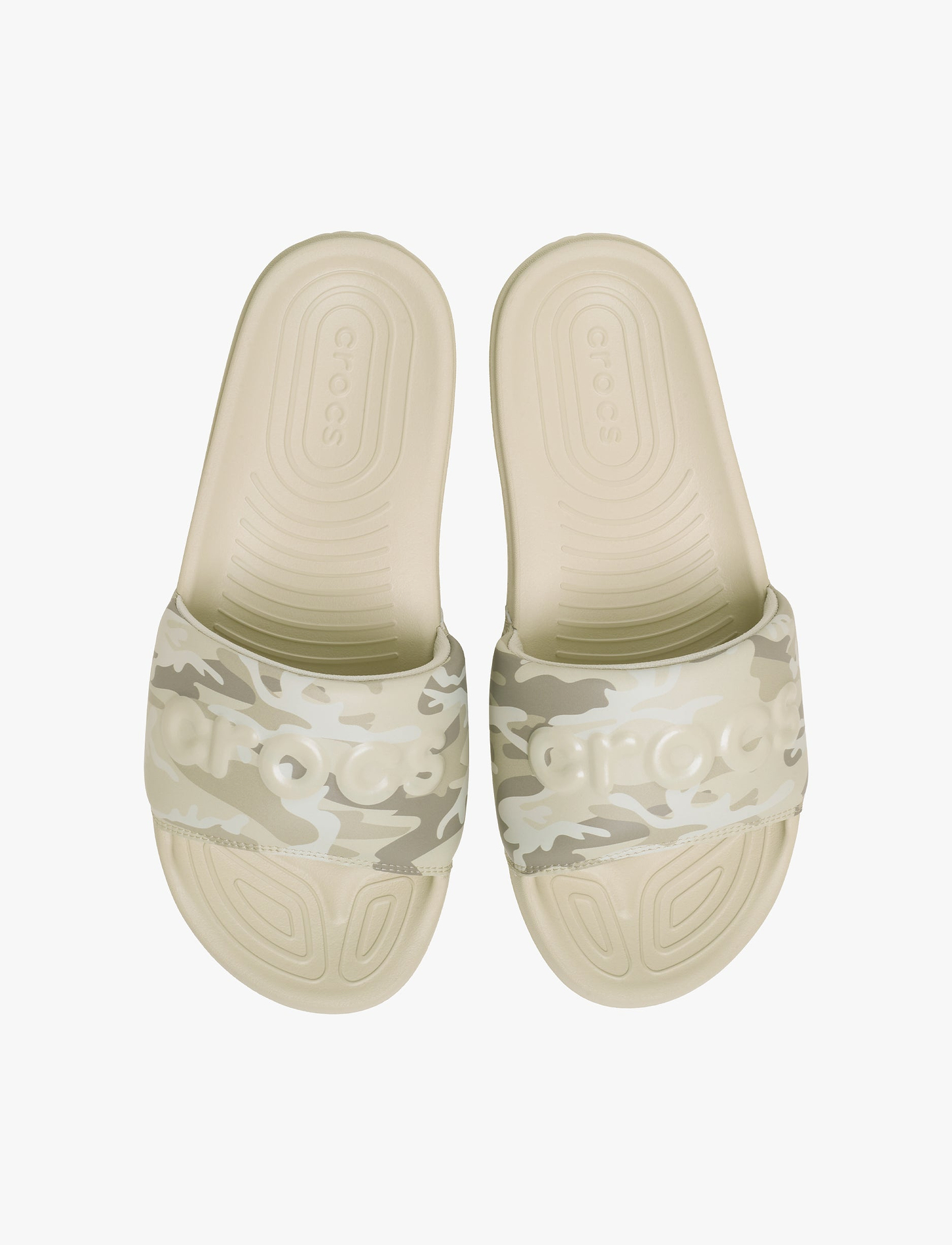 Crocs All Day Camouflage Slide M - כפכפי סלייד קרוקס לגברים בהדפס הסוואה בצבע קרם