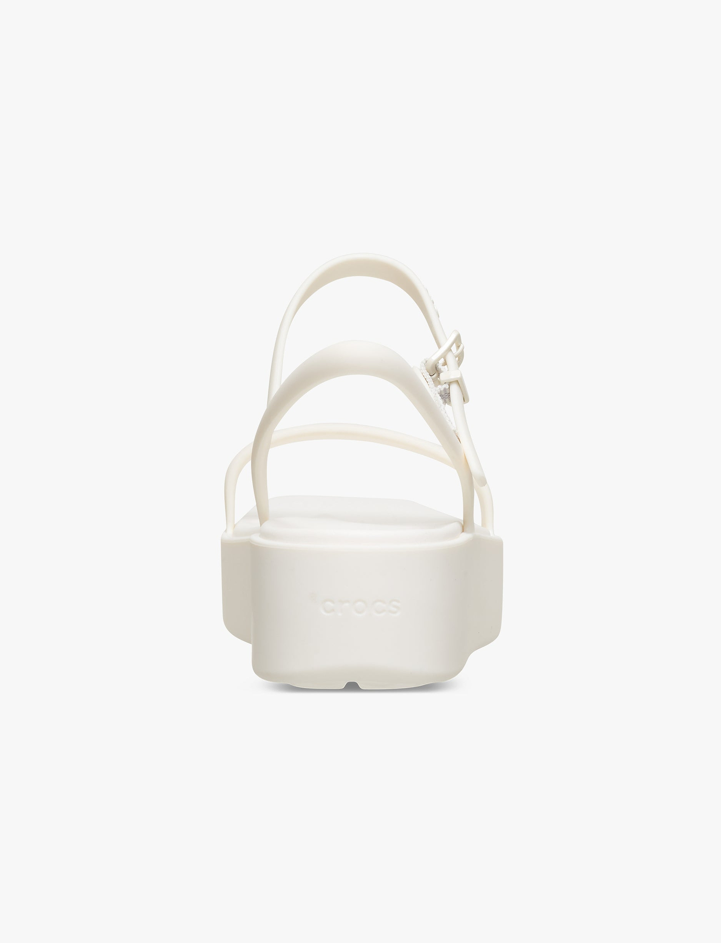 Crocs Miami Platform Y Strap Sandal - סנדלי פלטפורמה קרוקס לנשים בצבע לבן גיר