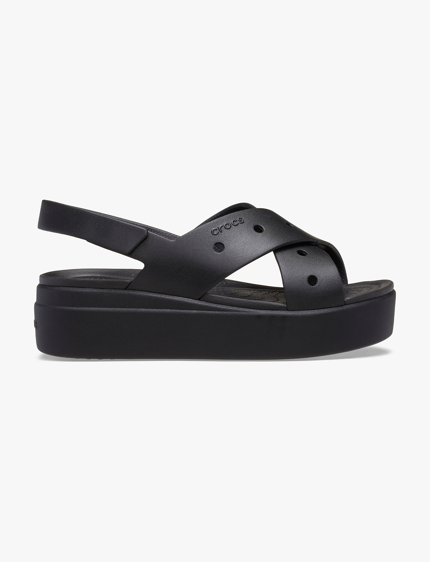 Crocs Brooklyn 4U Cross Strap Sandal - סנדלי פלטפורמה קרוקס ברוקלין לנשים בצבע שחור