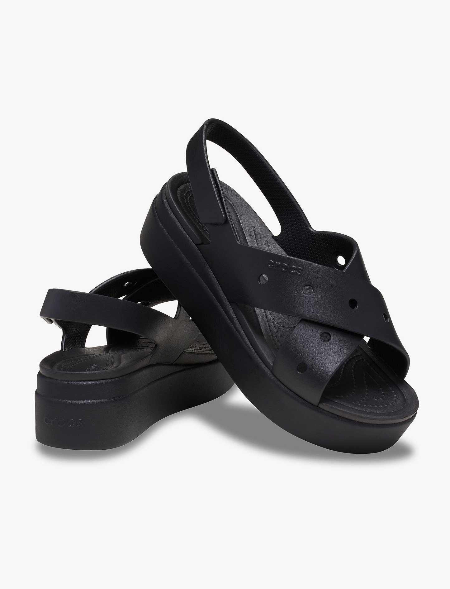 Crocs Brooklyn 4U Cross Strap Sandal - סנדלי פלטפורמה קרוקס ברוקלין לנשים בצבע שחור