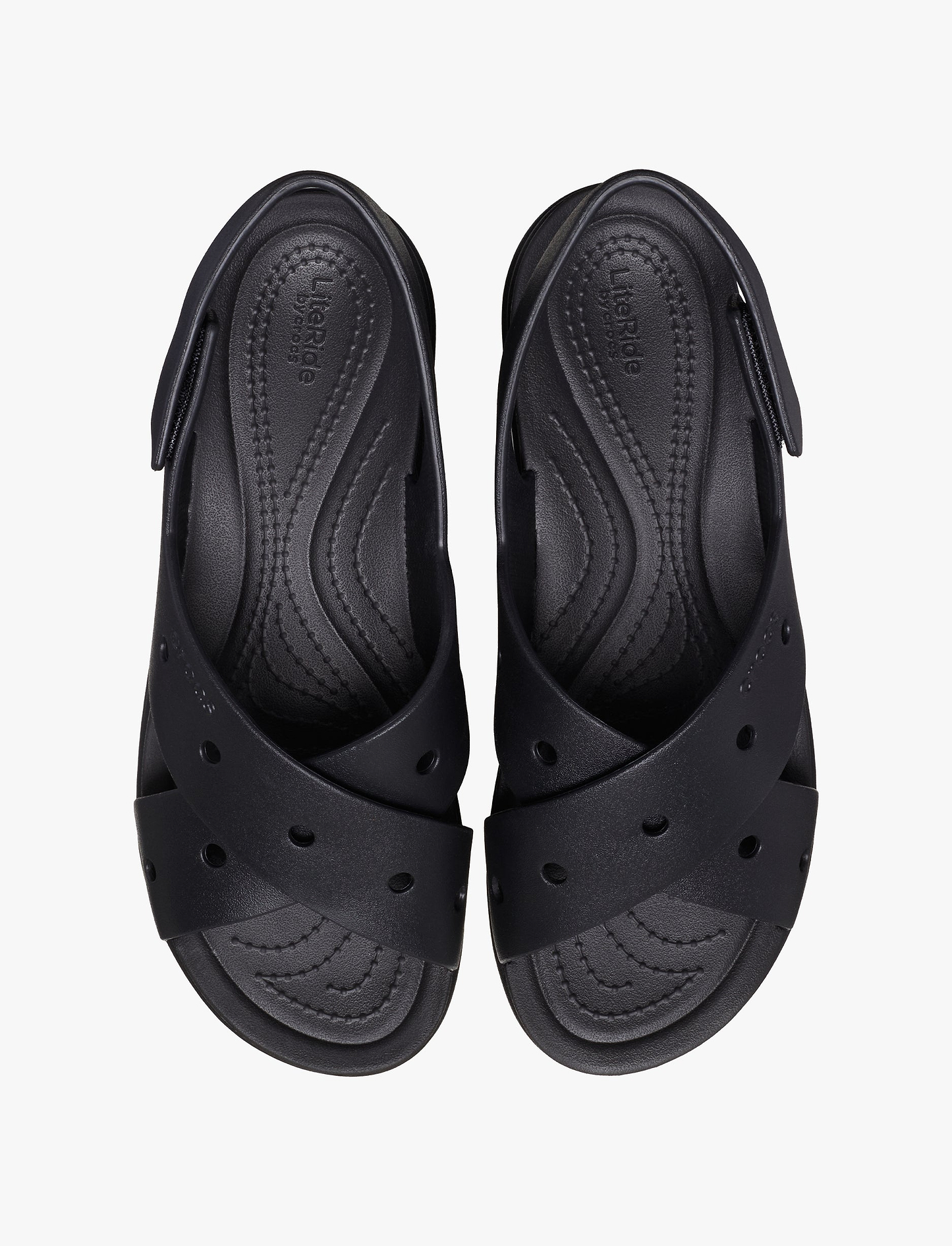 Crocs Brooklyn 4U Cross Strap Sandal - סנדלי פלטפורמה קרוקס ברוקלין לנשים בצבע שחור