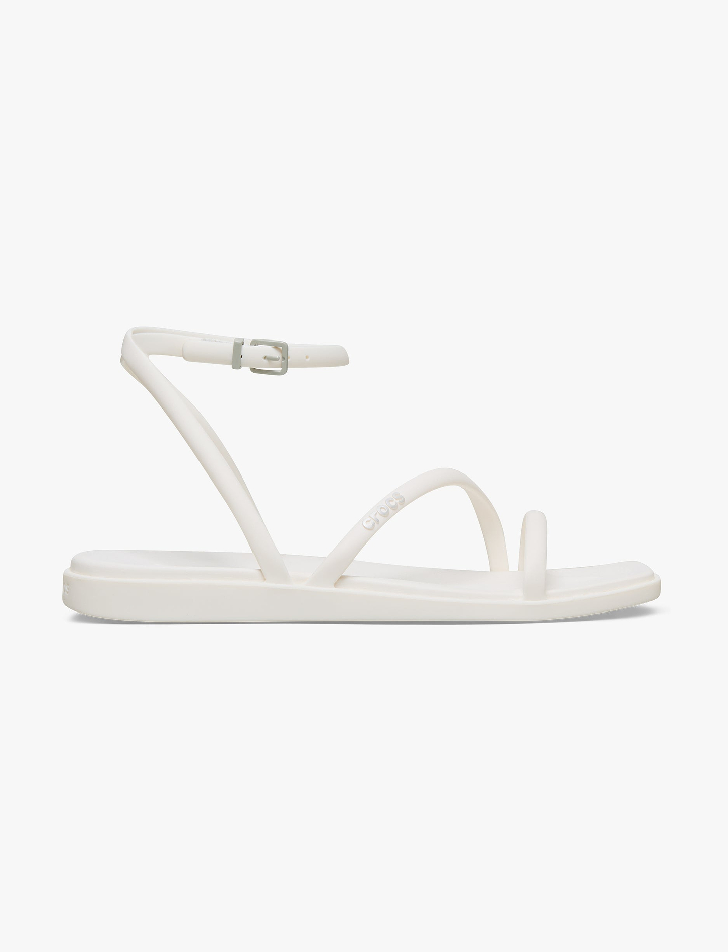 Crocs Miami Ankle Strap Sanda l -  סנדלי קרוקס מיאמי עם רצועת קרסול לנשים בצבע לבן גיר