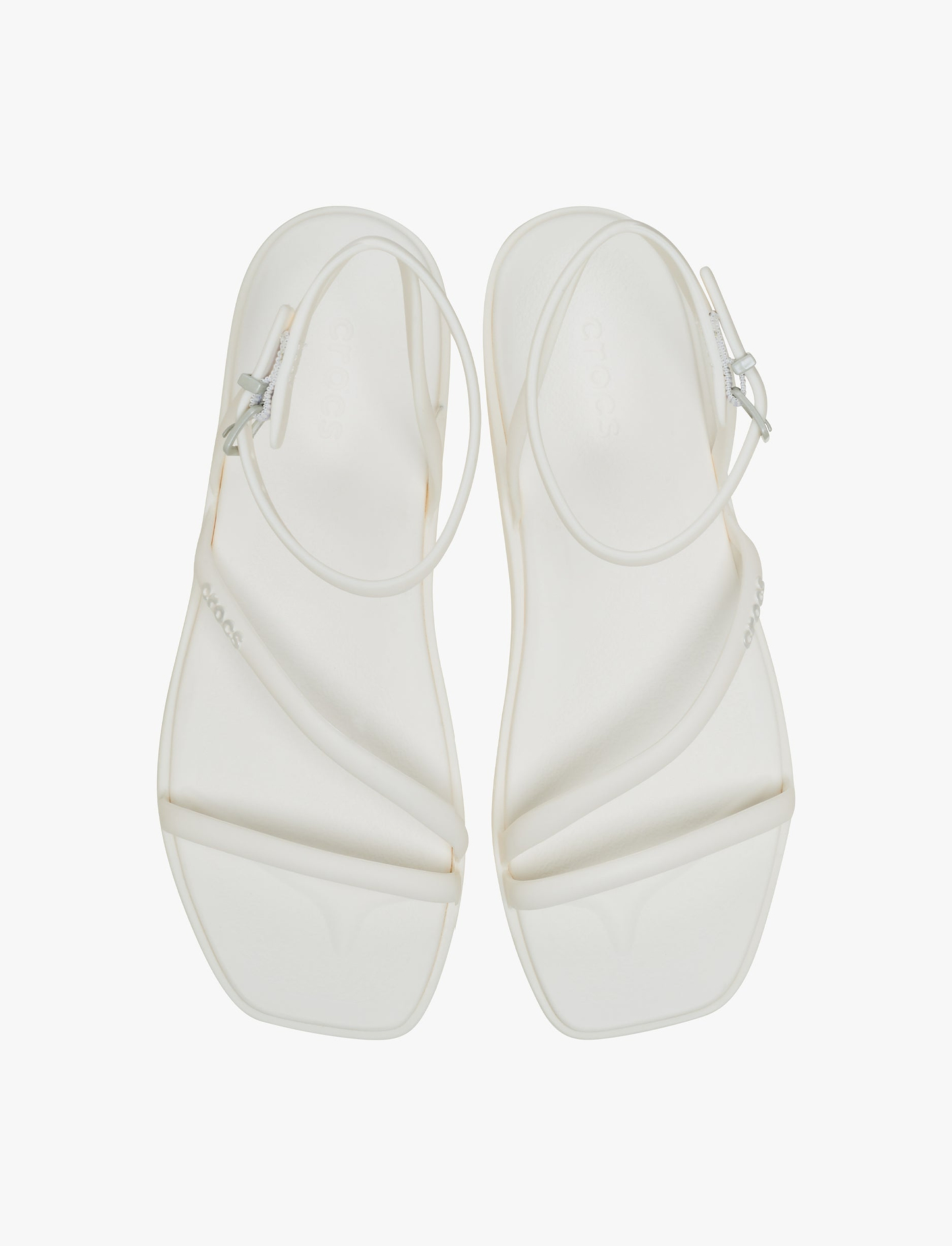 Crocs Miami Ankle Strap Sanda l -  סנדלי קרוקס מיאמי עם רצועת קרסול לנשים בצבע לבן גיר