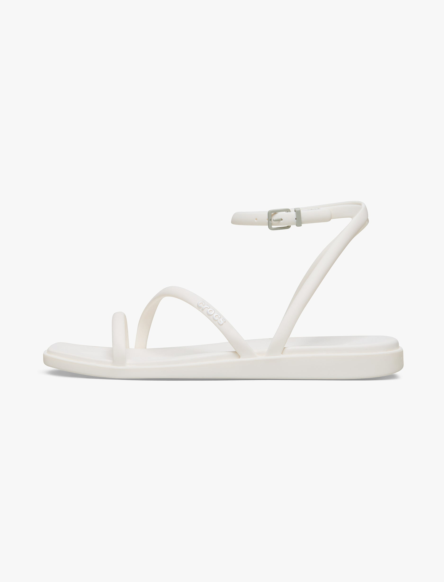 Crocs Miami Ankle Strap Sanda l -  סנדלי קרוקס מיאמי עם רצועת קרסול לנשים בצבע לבן גיר