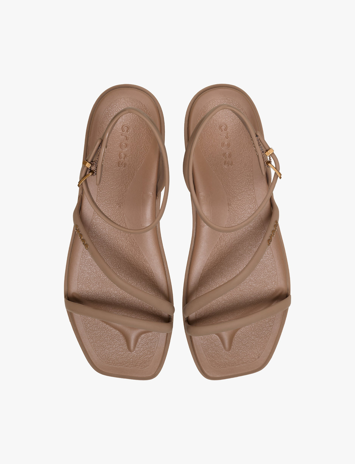 Crocs Miami Ankle Strap Sanda l -  סנדלי קרוקס מיאמי עם רצועת קרסול לנשים בצבע שוקולד חלב