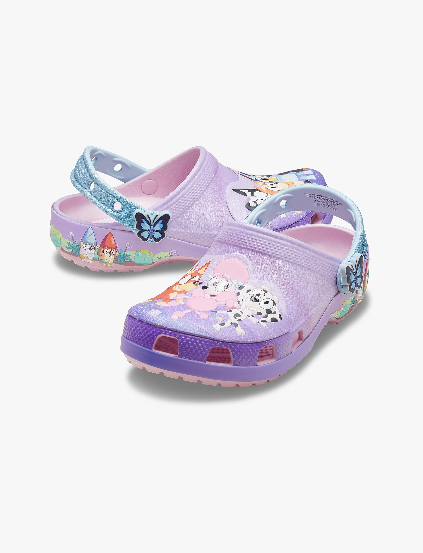 Toddler Bluey Friends Forever Classic Clog - כפכפי קרוקס בלואי חברים לנצח לילדים בצבע סגול