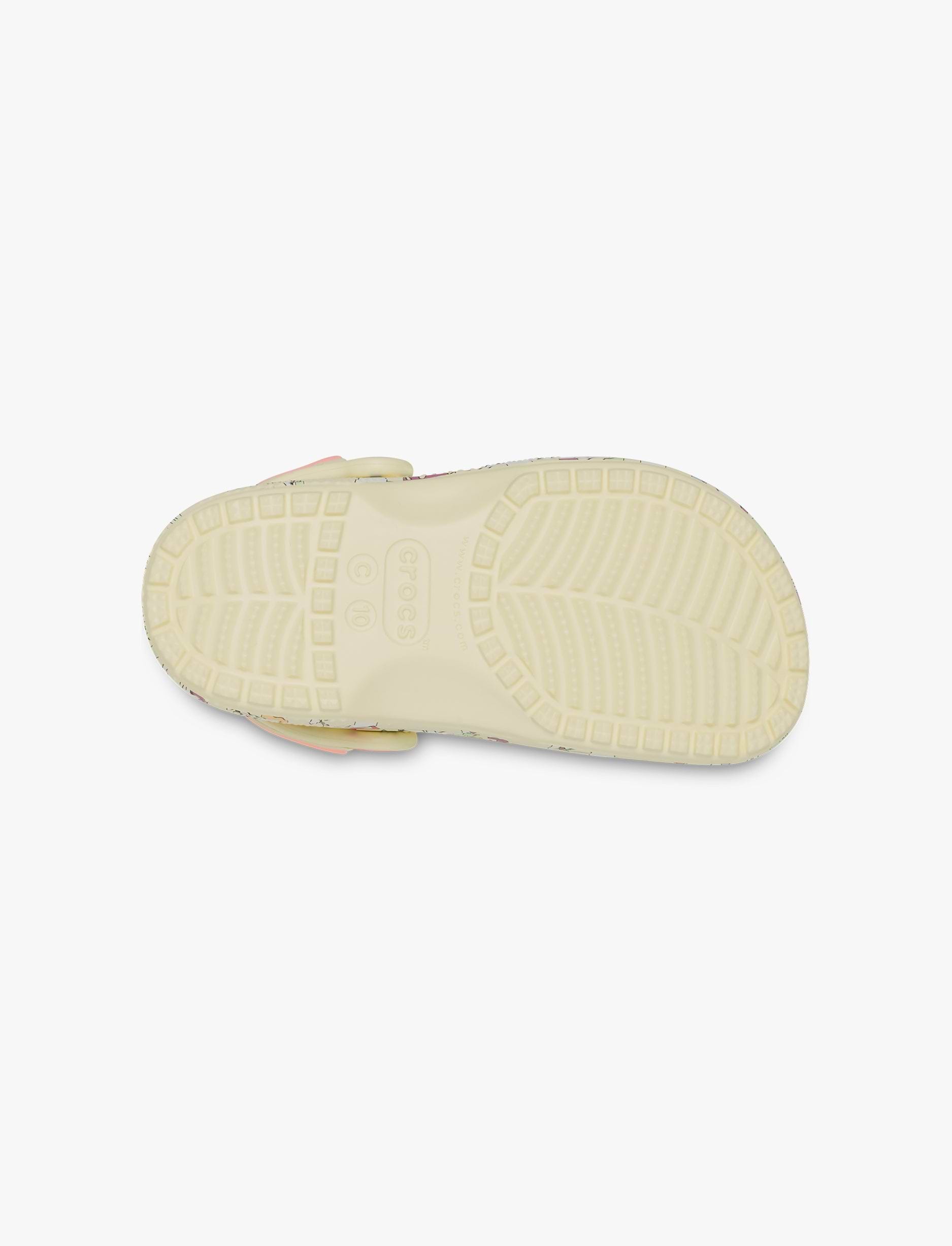 Crocs Classic Unicorn Graphic Clog - כפכפי קרוקס קלוג חד קרן בצבע קרם לקטנטנים