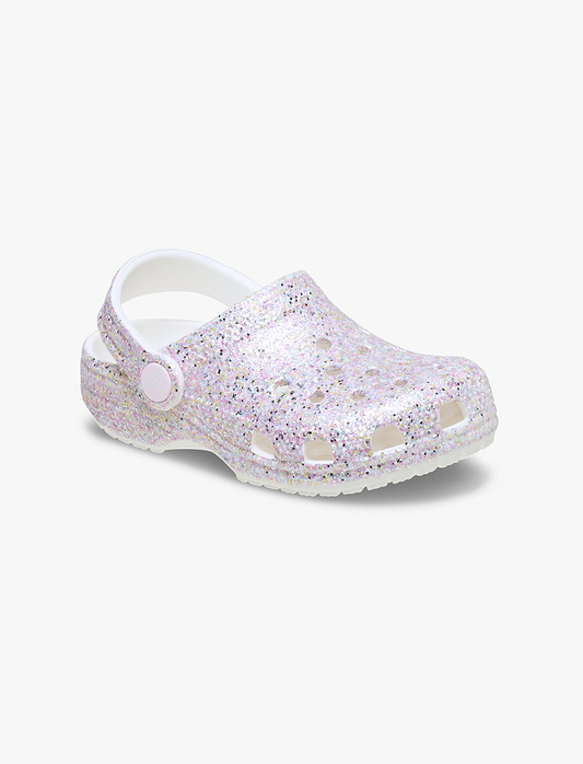 Crocs Classic Fantasy Glitter Clog T - כפכפי קרוקס קלוג נצנצים לילדים בצבע לבן
