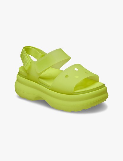 Crocs Soho Frosted Y Strap Sandal - סנדלי פלטפורמה קרוקס לנשים בצבע צהוב זרחני