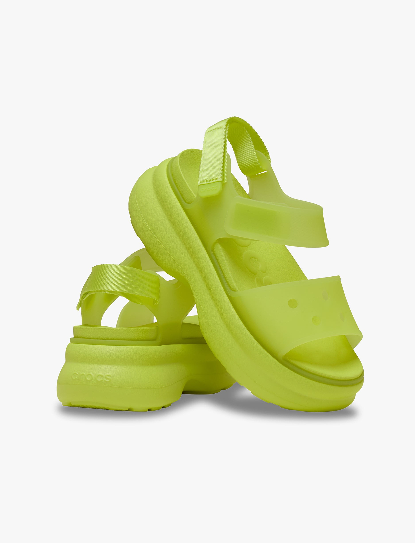 Crocs Soho Frosted Y Strap Sandal - סנדלי פלטפורמה קרוקס לנשים בצבע צהוב זרחני
