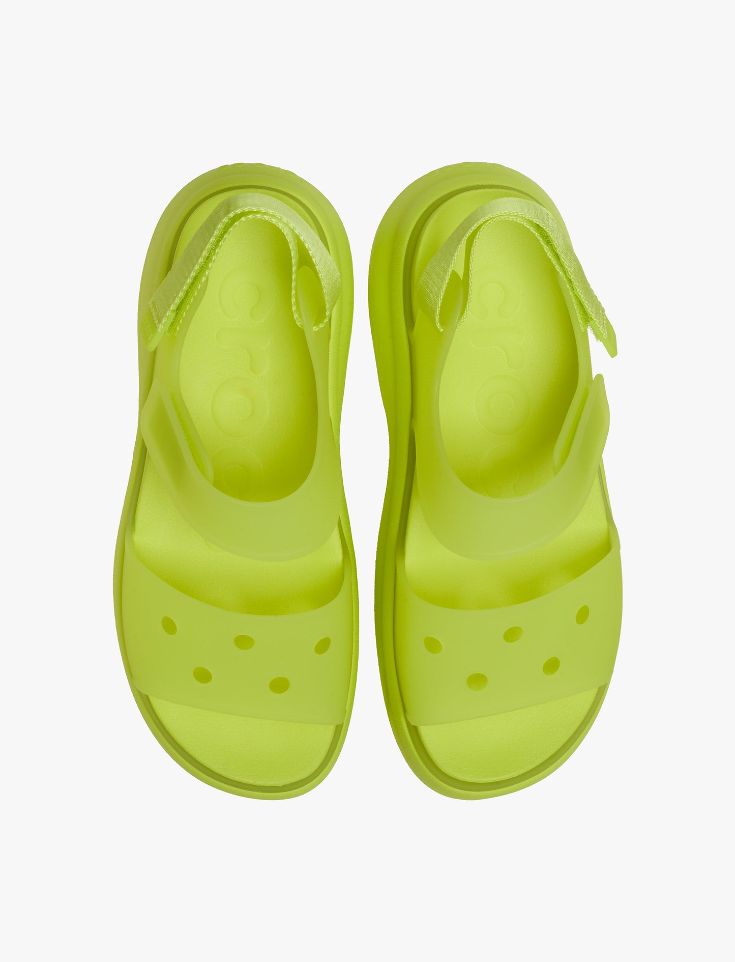 Crocs Soho Frosted Y Strap Sandal - סנדלי פלטפורמה קרוקס לנשים בצבע צהוב זרחני