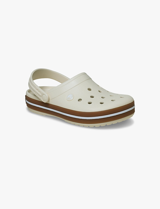 Crocs Crocband Gum Clog K - סנדלי קרוקבנד גאם לילדים בצבע לבן פסגה