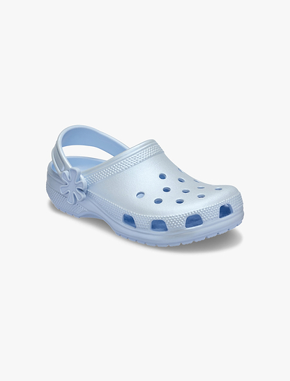 Crocs Kids' Classic Pearl Shine Clog - כפכפי קרוקס פנינה לילדים בצבע כחול פרוסט