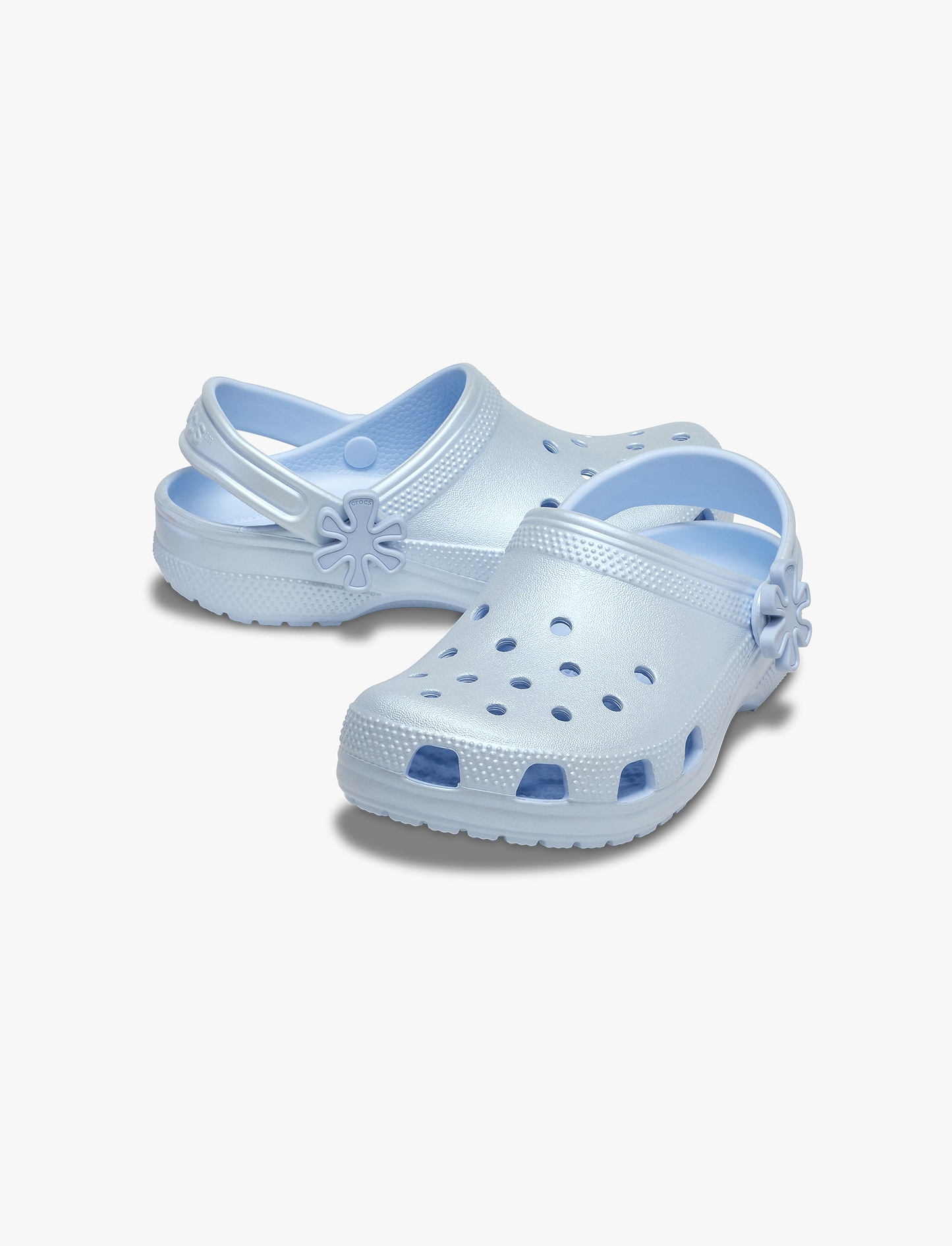 Crocs Kids' Classic Pearl Shine Clog - כפכפי קרוקס פנינה לילדים בצבע כחול פרוסט