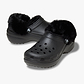 Crocs Classic Platform Fuzz Lined Clog - כפכפי קרוקס פלטפורמה פרוותיים לנשים בצבע שחור