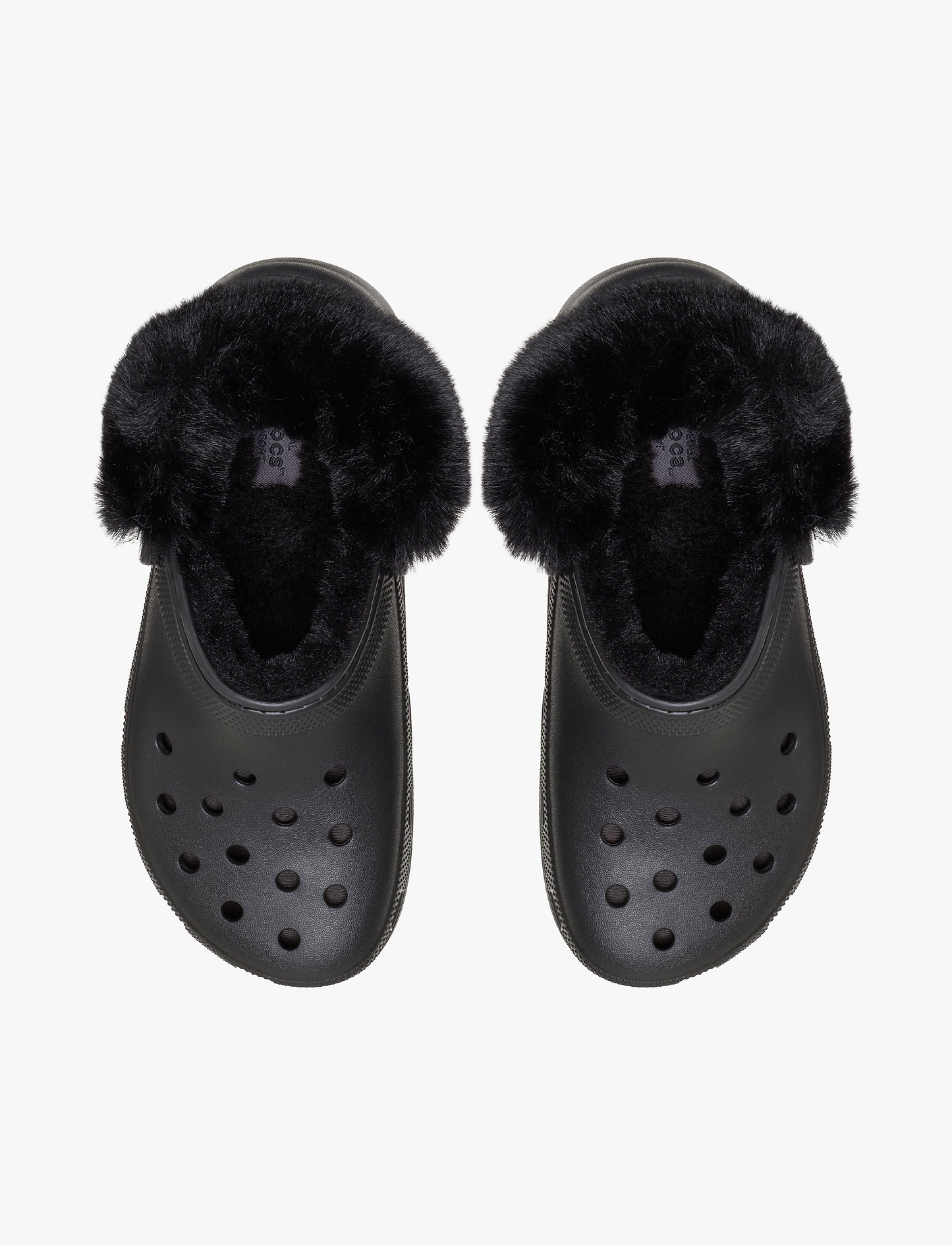Crocs Classic Platform Fuzz Lined Clog - כפכפי קרוקס פלטפורמה פרוותיים לנשים בצבע שחור