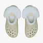 Crocs Classic Platform Fuzz Lined Clog - כפכפי קרוקס פלטפורמה פרוותיים לנשים בצבע קרם