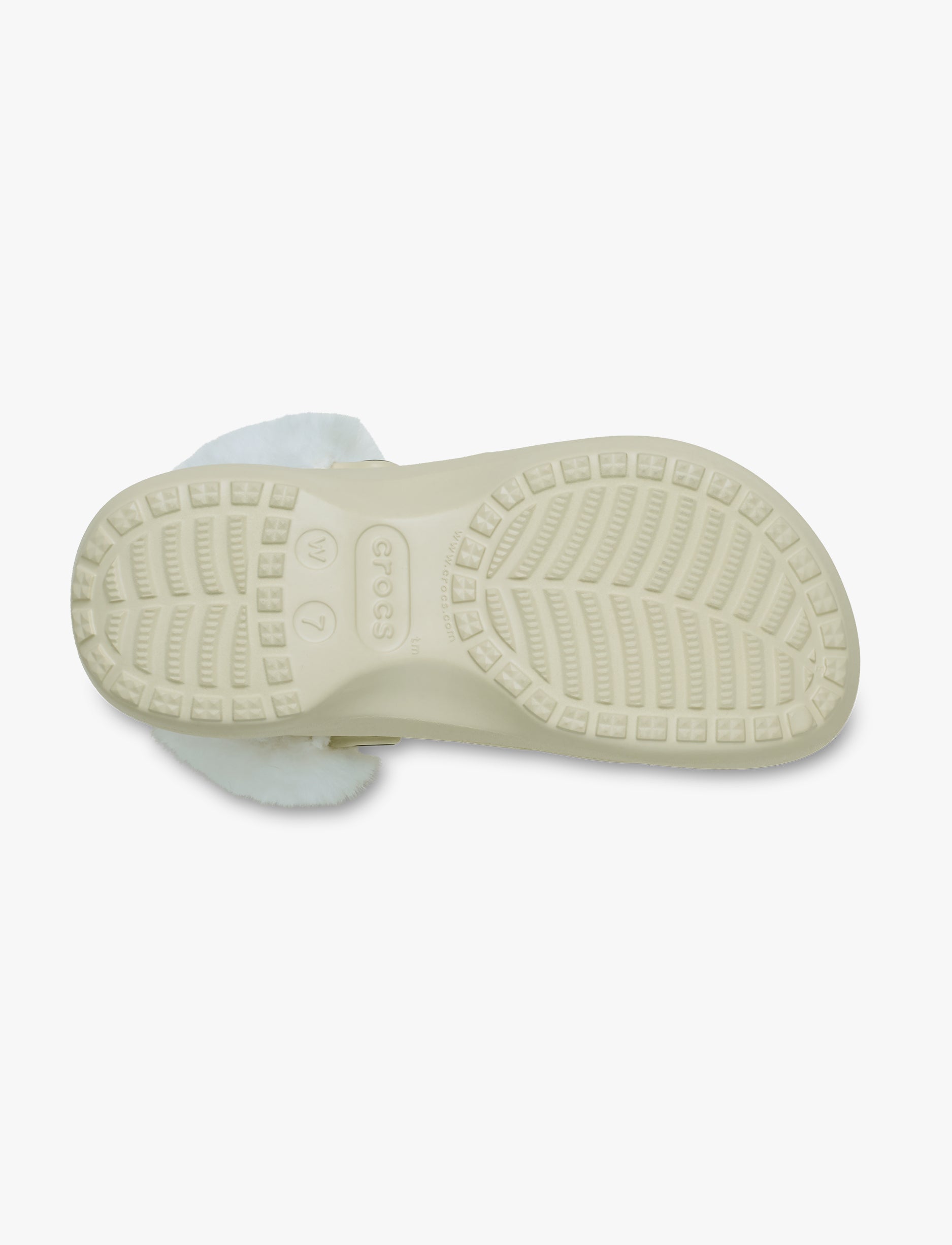 Crocs Classic Platform Fuzz Lined Clog - כפכפי קרוקס פלטפורמה פרוותיים לנשים בצבע קרם