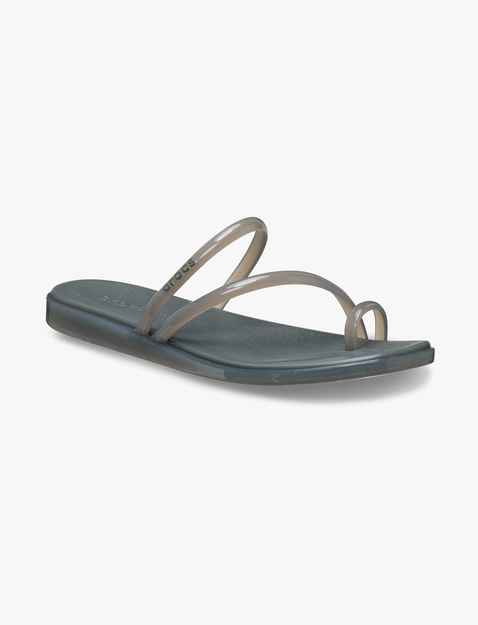 Crocs Miami Jelly Toe Loop Sandal - סנדלי קרוקס מיאמי לנשים בצבע קרבון ג'לי