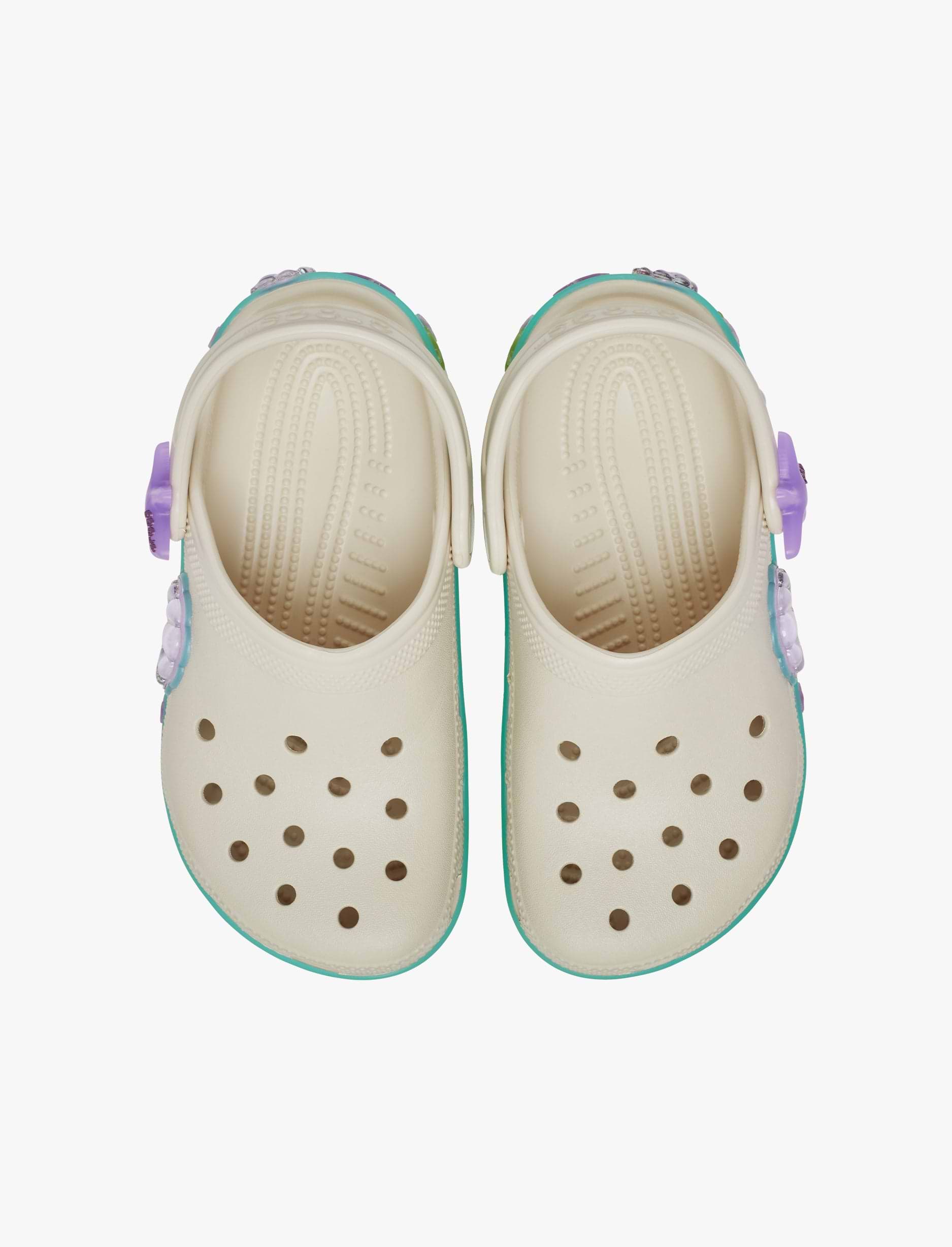 Crocs Classic Sea Sparkle Shaker Clog K - כפכפי קלוג קרוקס לילדים בצבע קרם בעיטור צדפים