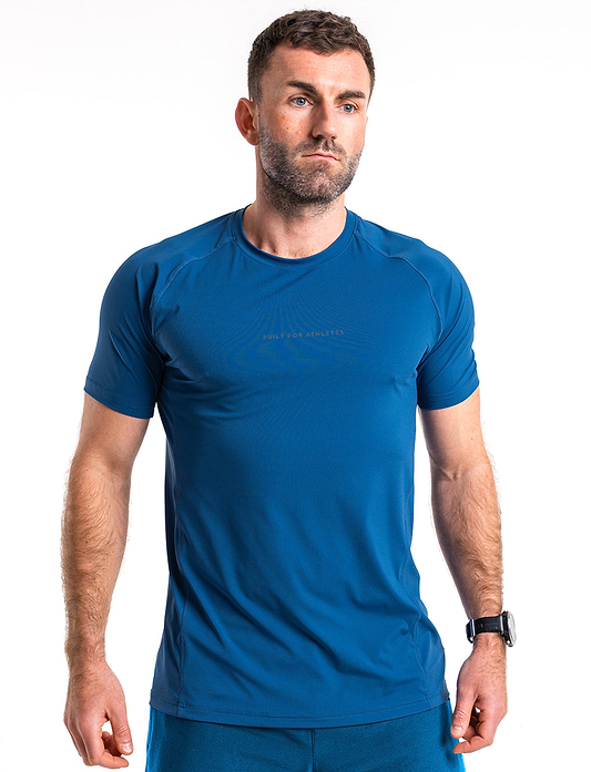 Built For Athletes Mens Hybrid Training T-Shirt - חולצת אימון לגברים בצבע כחול מלכותי
