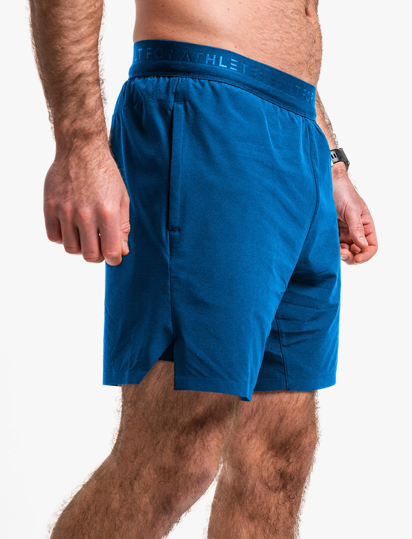 Built For Athletes Mens Hybrid Training 2 in 1 Short - מכנסי אימון 2-ב-1 לגברים בצבע כחול מלכותי
