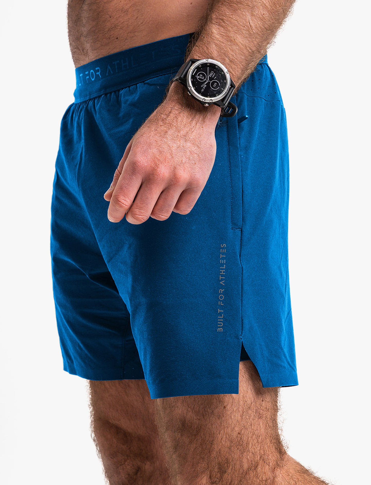 Built For Athletes Mens Hybrid Training 2 in 1 Short - מכנסי אימון 2-ב-1 לגברים בצבע כחול מלכותי