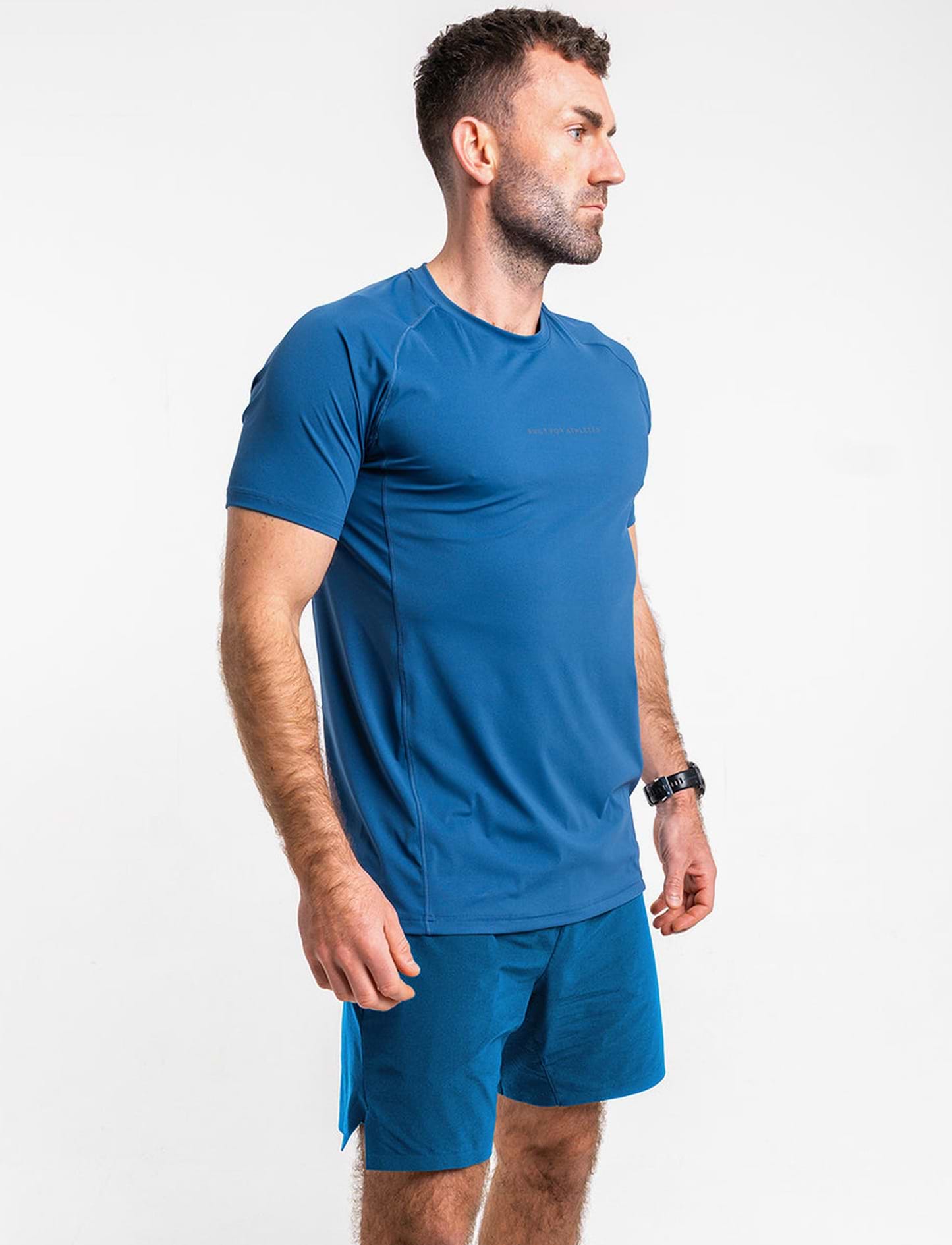 Built For Athletes Mens Hybrid Training 2 in 1 Short - מכנסי אימון 2-ב-1 לגברים בצבע כחול מלכותי