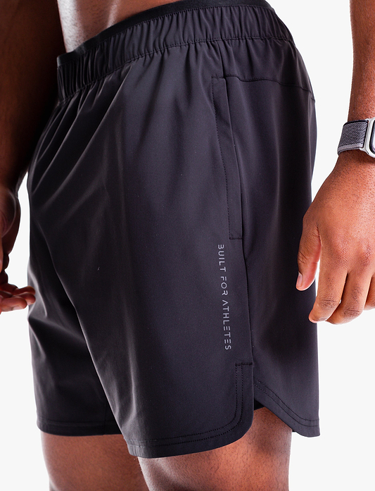 Built For Athletes Men's Training 2 in 1 Short - מכנסי אימון 2-ב-1 לגברים בצבע שחור