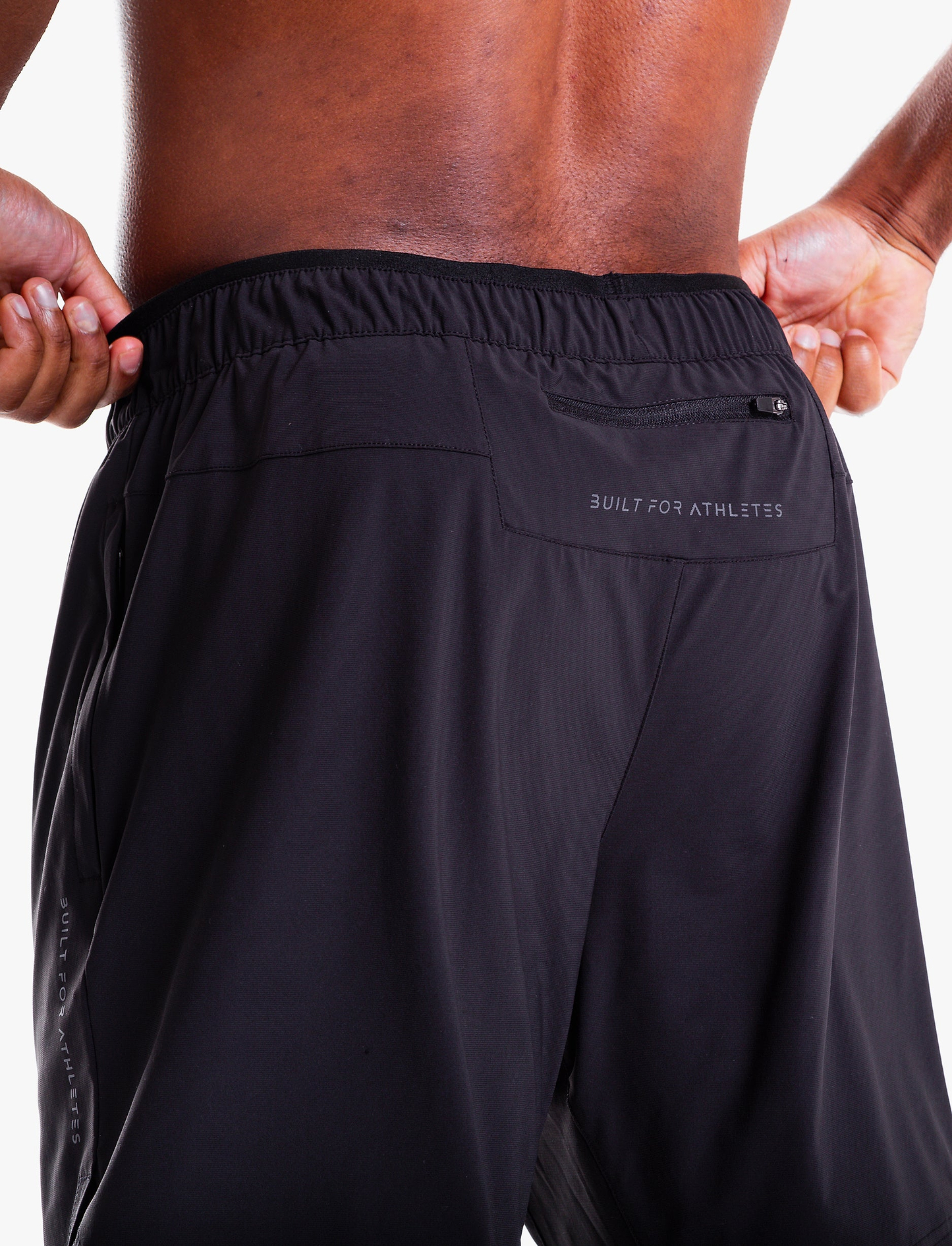 Built For Athletes Men's Training 2 in 1 Short - מכנסי אימון 2-ב-1 לגברים בצבע שחור