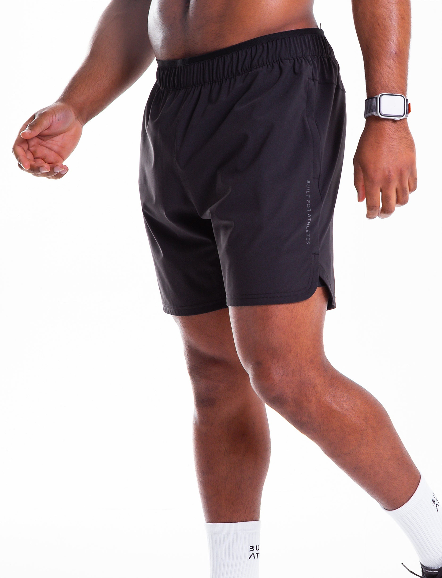 Built For Athletes Men's Training 2 in 1 Short - מכנסי אימון 2-ב-1 לגברים בצבע שחור