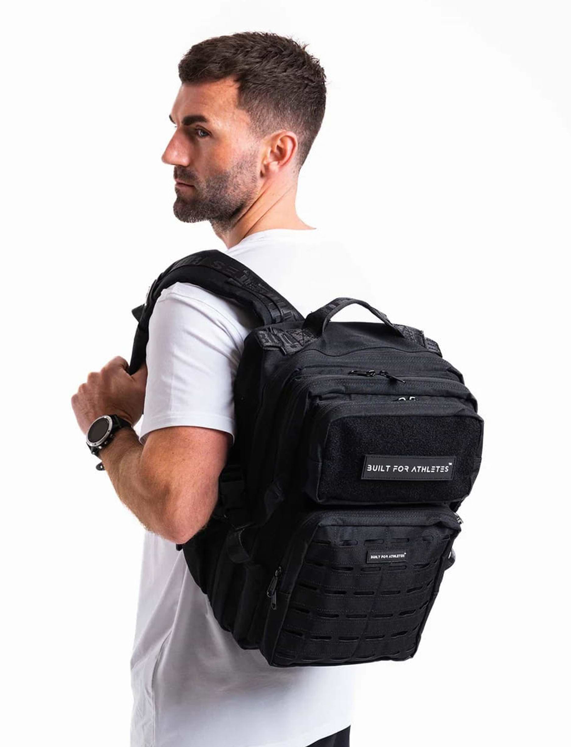 Built For Athletes Small Black Gym Backpack 25L - תיק גב שחור לחדר כושר 25 ליטר