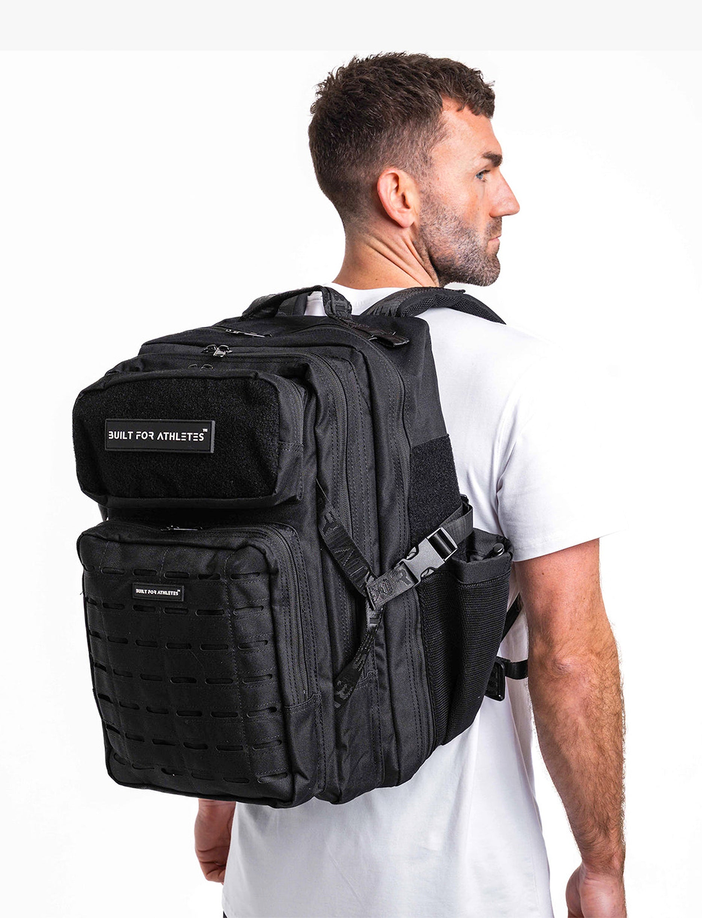 Built For Athletes Large Black Gym Backpack 45L - תיק גב שחור לחדר כושר 45 ליטר