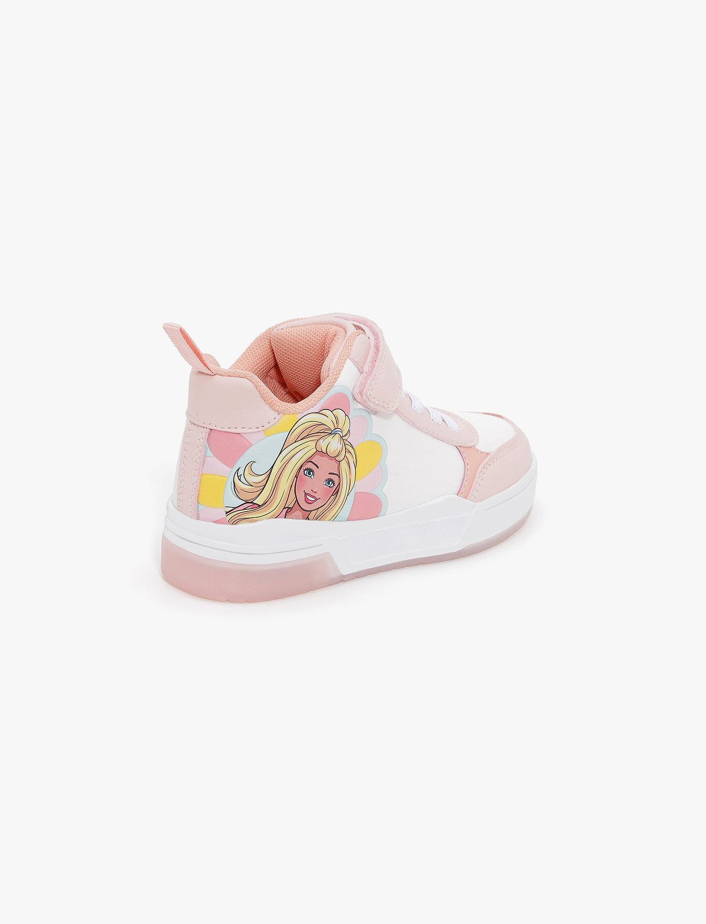 Candy Barbie Girl Sneakers - נעלי סניקרס גבוהות לבנות קנדי ברבי בצבע ורוד/לבן