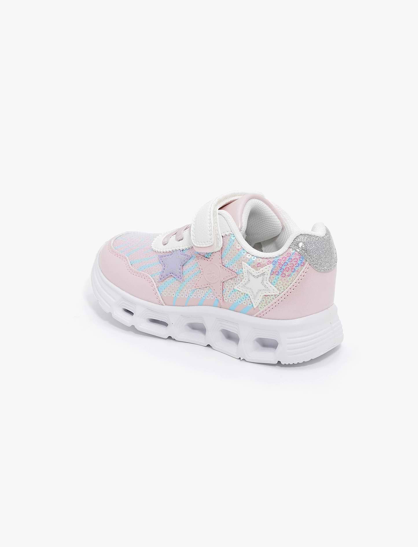 Candy Girls Shoes Glitter Stars H5202 - נעלי סניקרס קנדי לבנות בצבע ורוד בעיטור כוכבים ופייטים