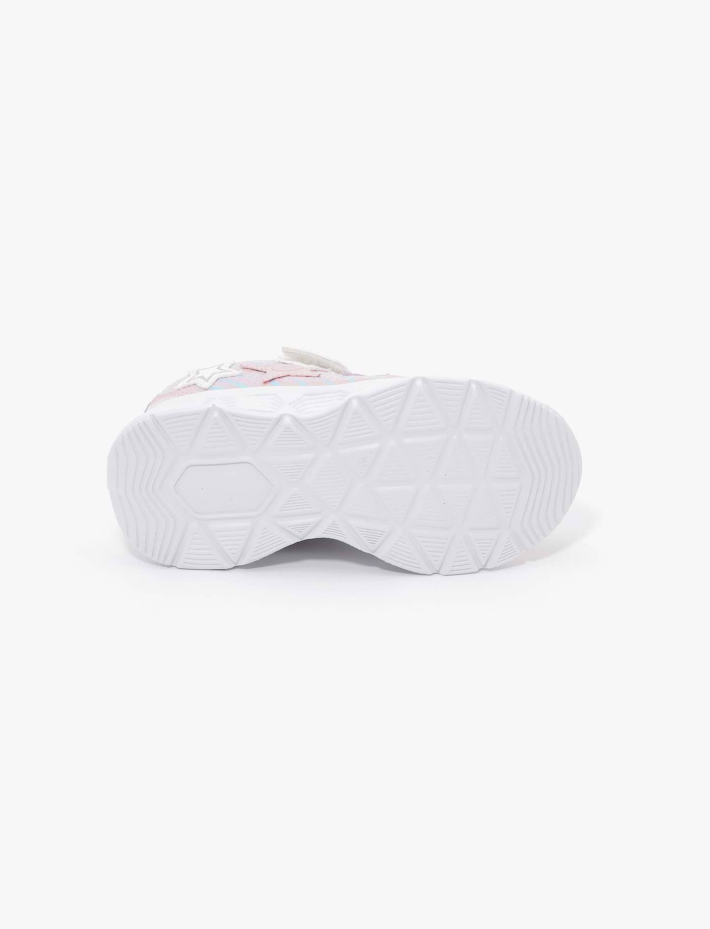 Candy Girls Shoes Glitter Stars H5202 - נעלי סניקרס קנדי לבנות בצבע ורוד בעיטור כוכבים ופייטים