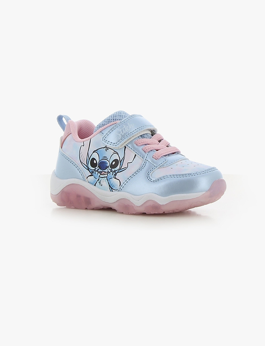 Candy - נעלי סניקרס קנדי סטיץ' עם אורות לבנות בצבע כחול בהיר/ורוד