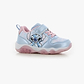 Candy - נעלי סניקרס קנדי סטיץ' עם אורות לבנות בצבע כחול בהיר/ורוד