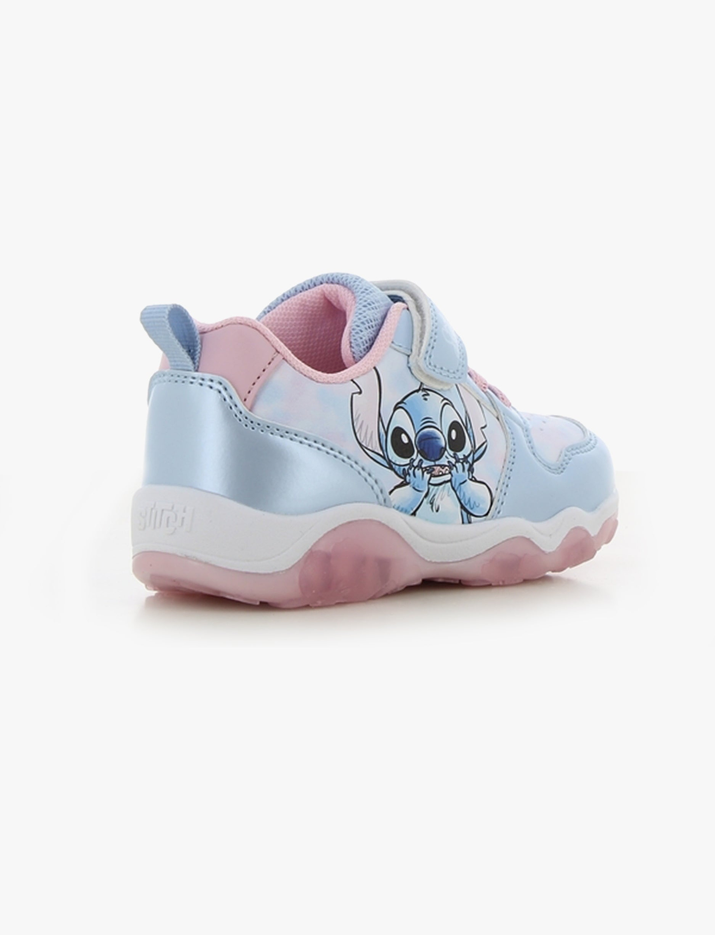 Candy - נעלי סניקרס קנדי סטיץ' עם אורות לבנות בצבע כחול בהיר/ורוד