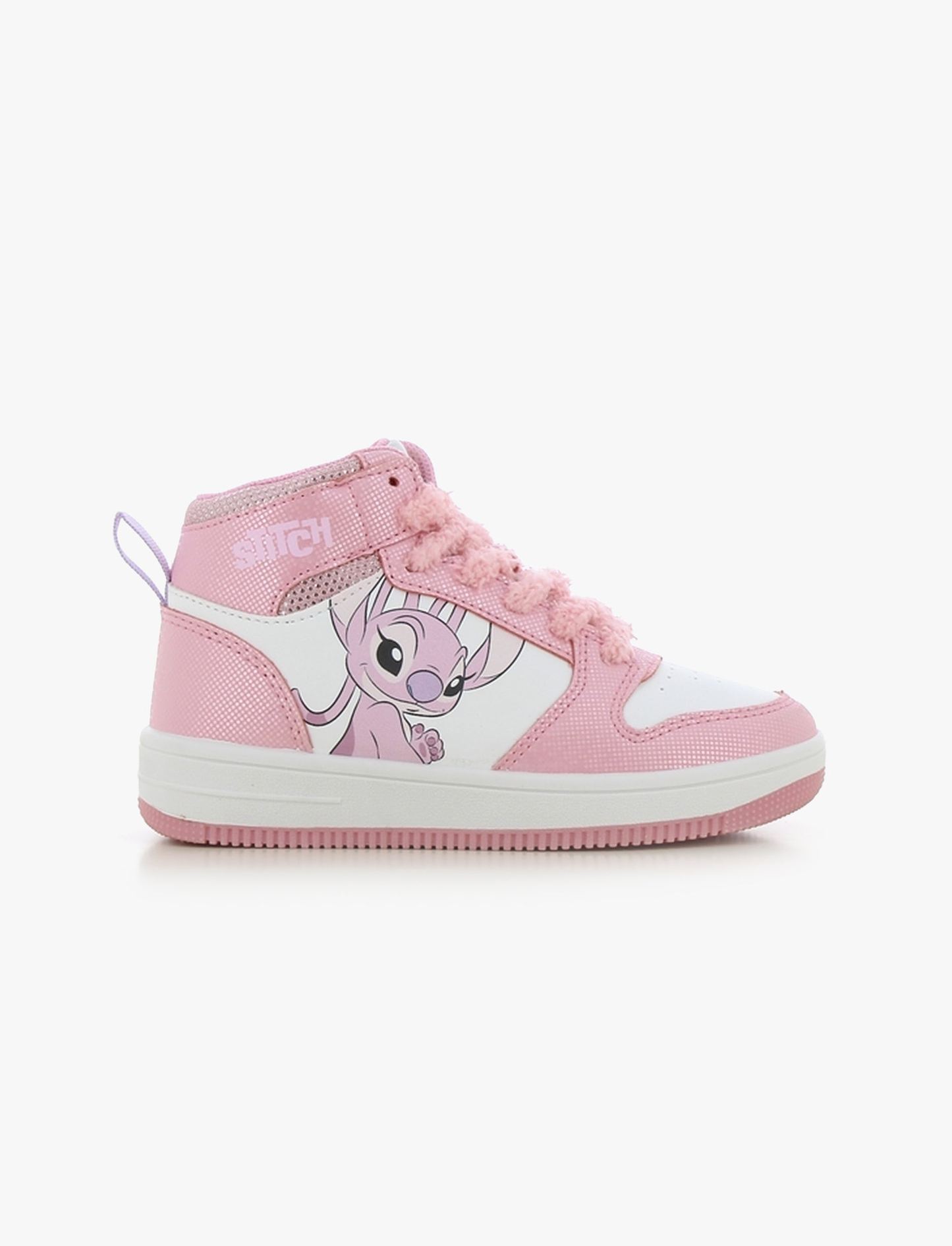 Candy Stitch - נעלי סניקרס גבוהות קנדי סטיץ' לבנות בצבע ורוד/לבן