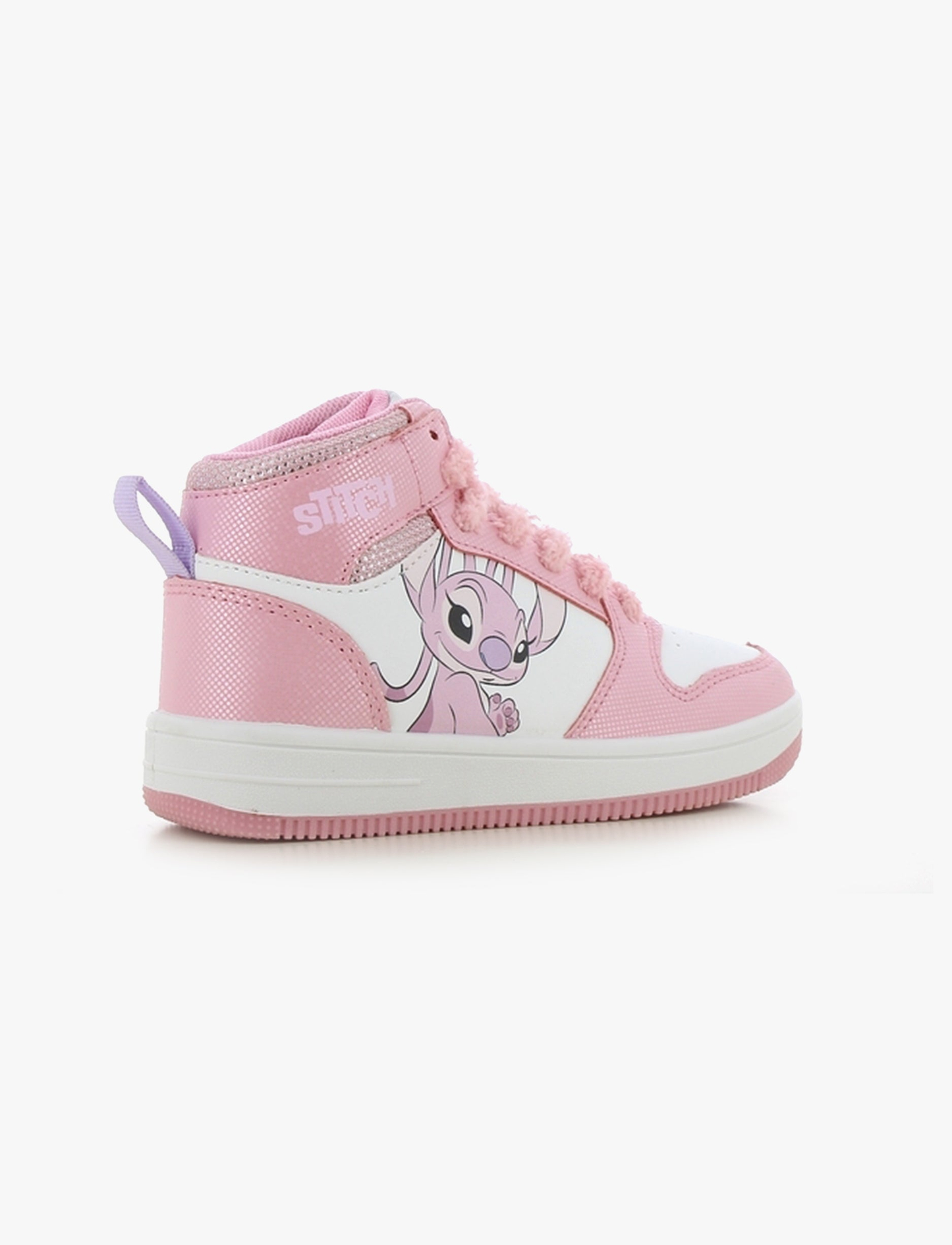Candy Stitch - נעלי סניקרס גבוהות קנדי סטיץ' לבנות בצבע ורוד/לבן