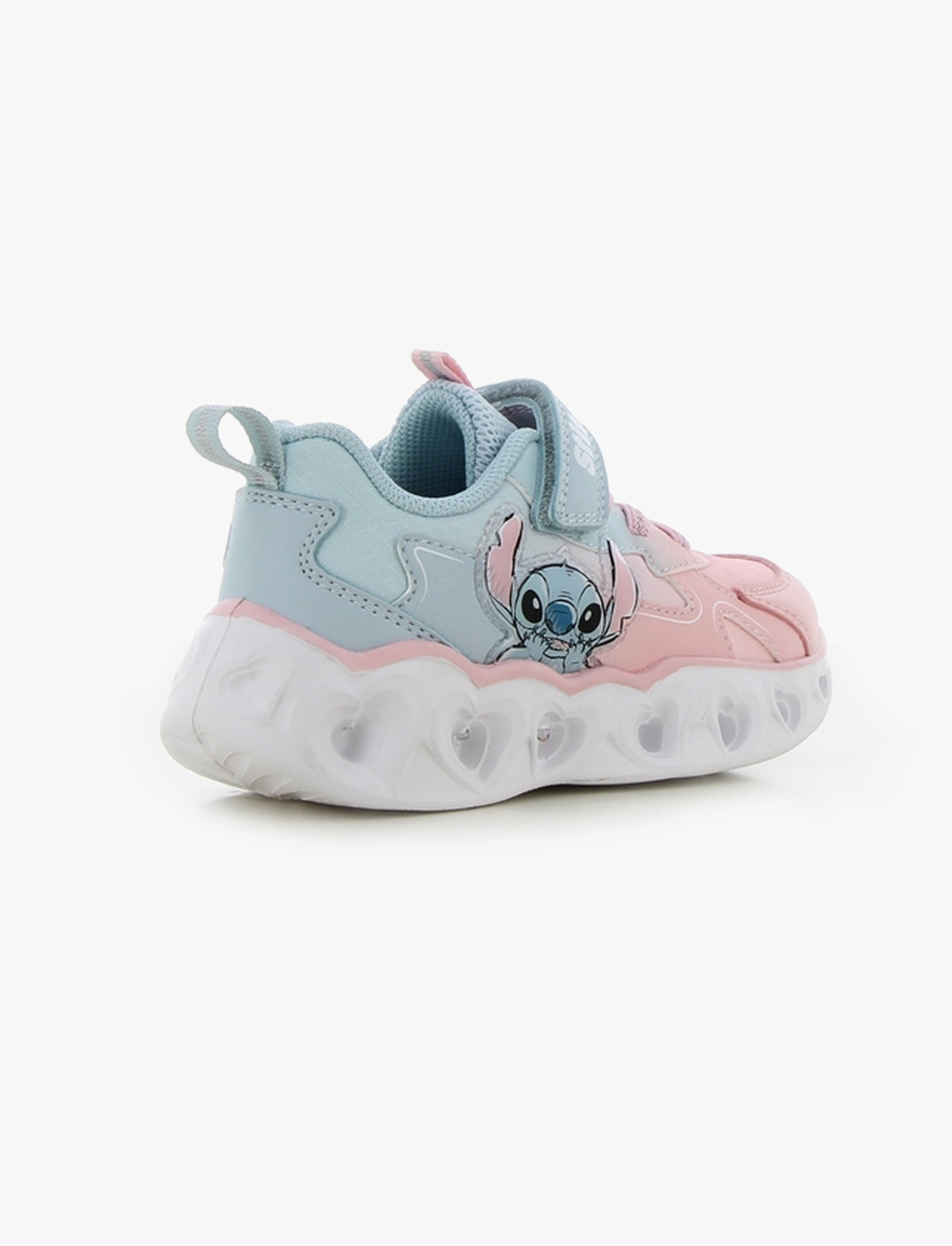 Candy - נעלי סניקרס קנדי סטיץ' עם אורות לבנות בצבע ורוד/כחול בהיר