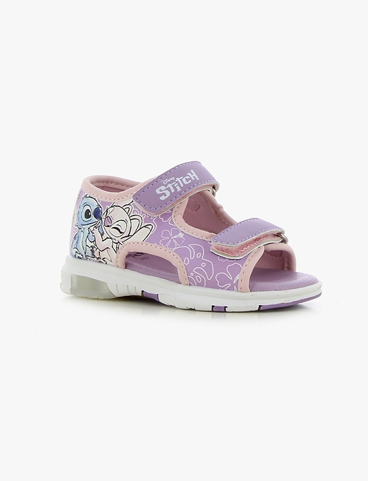 Candy - סנדלי קנדי סטיץ' לקטנטנות עם אורות בצבע לילך בהיר/ורוד בהיר